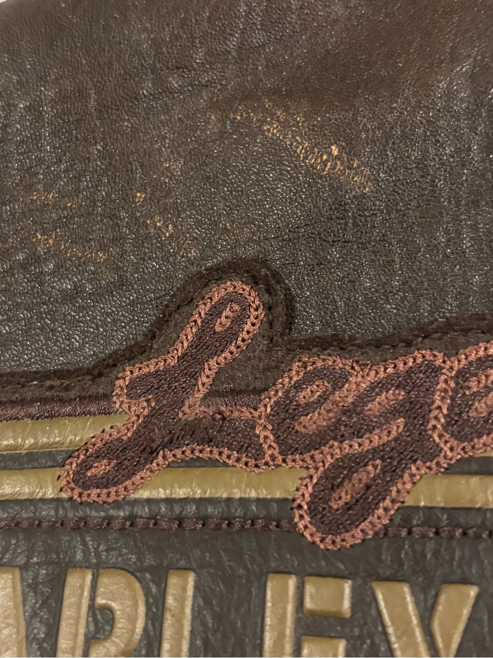 VNTG Harley-Davidson Legendary High Roller Brown Leather Bomber Varsity Jacket L - Picture 16 of 16